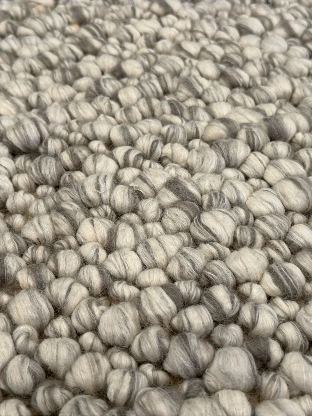 22”x22” Chunky Wool Loop pillow cover- Neutral Gray & Cream